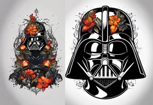 Burnt darth vader helmet tattoo idea