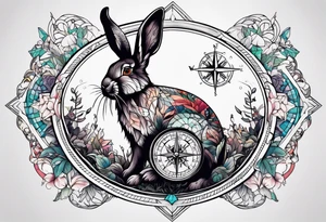 Compass wonderland  dead 
rabbit tattoo idea