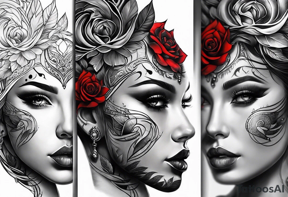 black and red. arm. family.
unique tattoo idea