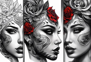 black and red. arm. family.
unique tattoo idea
