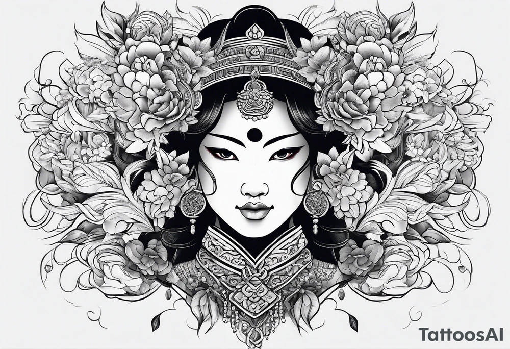 asian theme tattoo idea