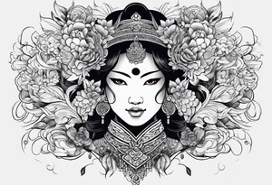 asian theme tattoo idea