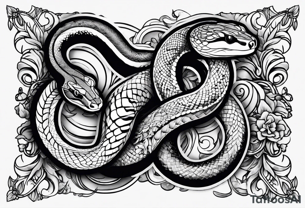 Two snakes tattoo idea