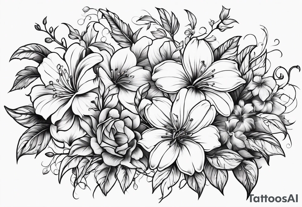 Flowers vines tattoo idea