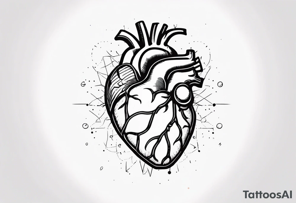 human heart to brain connection tattoo idea