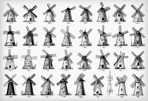 The mathematical dutch windmill graph from graph theory that is cute, with vertices and edges, not an actual wind tattoo idea