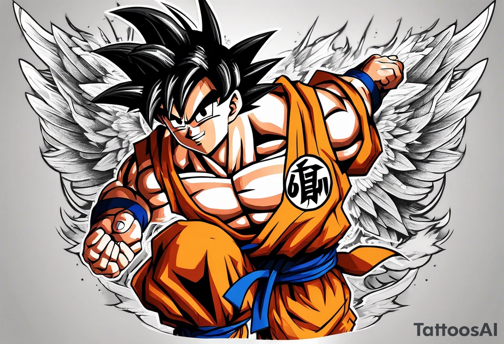 Son goku With wings tattoo idea