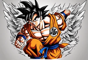 Son goku With wings tattoo idea