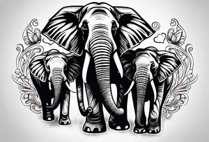 mother daughter , elephants tattoo idea