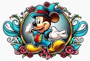 cartoon man in style of Disney tattoo idea