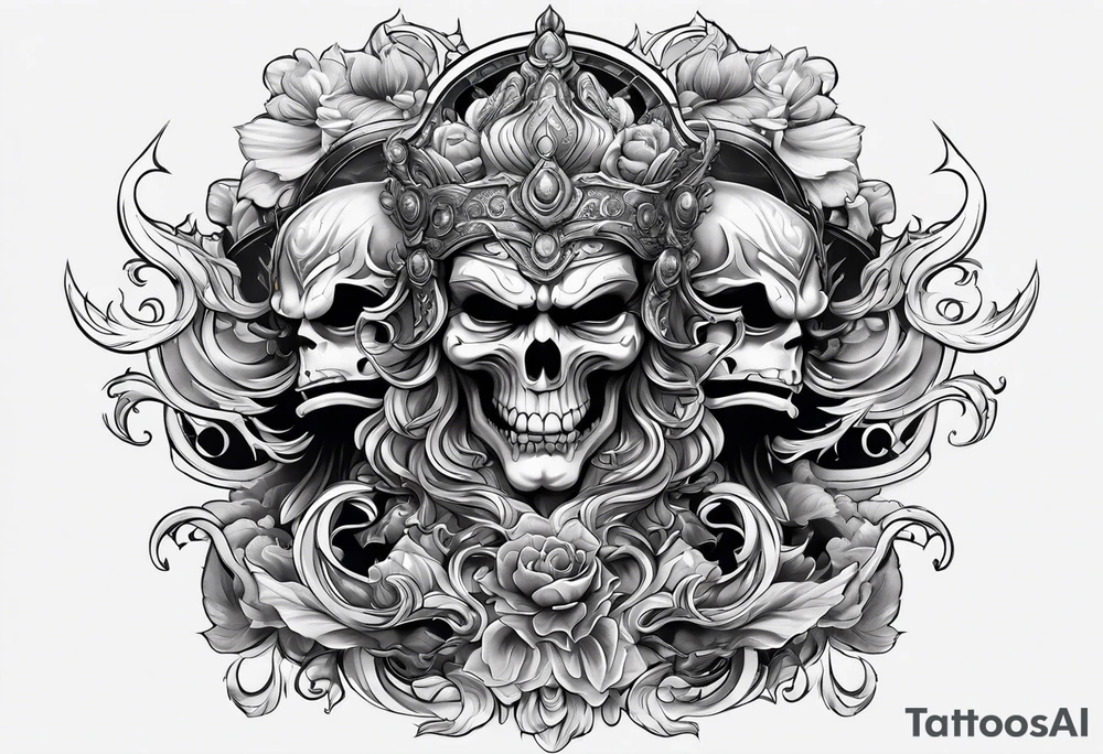 Hades with blue shadowns tattoo idea