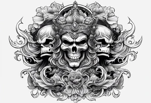 Hades with blue shadowns tattoo idea
