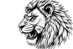 an image of a fierce lion from jamaica close up tattoo idea