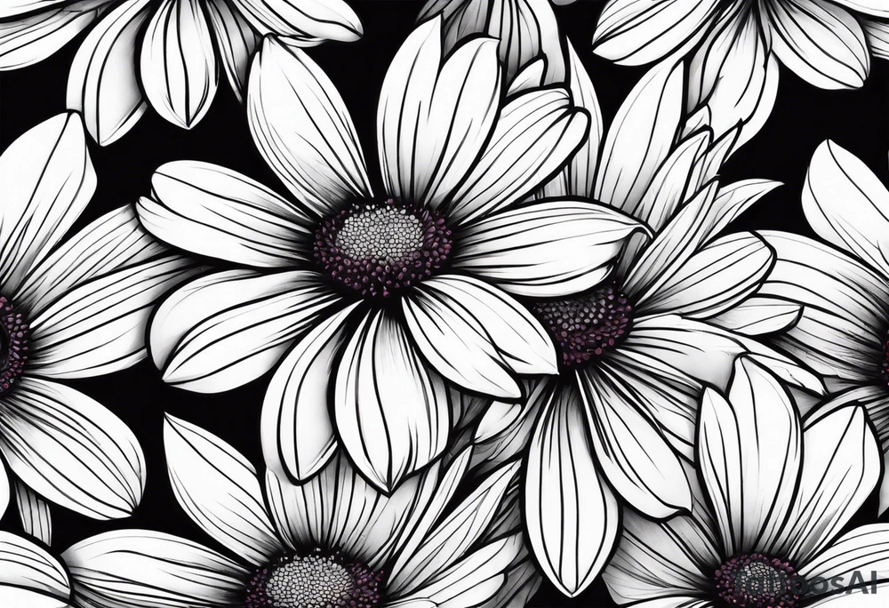Bloody daisy flowers tattoo idea