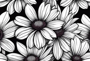 Bloody daisy flowers tattoo idea