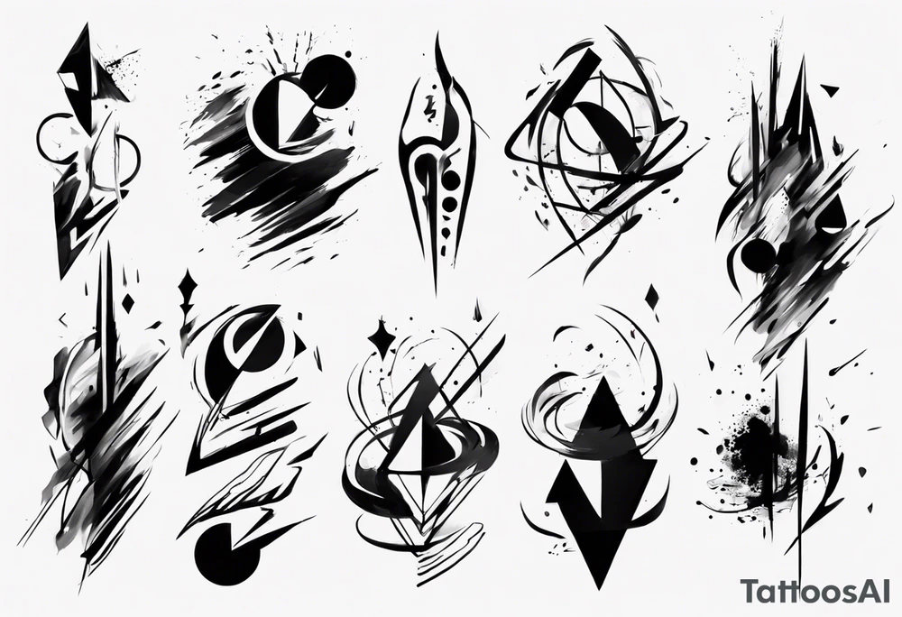 Time is abstract Brush stroke tattoo idea