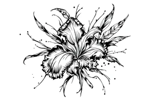 Iris flower bouquet tattoo idea