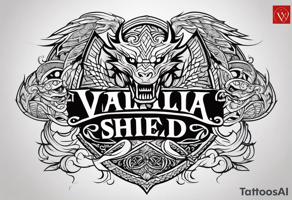 Valhalla sword shield viking ship dragon head tattoo idea Valhalla sword shield viking ship dragon head tattoo idea