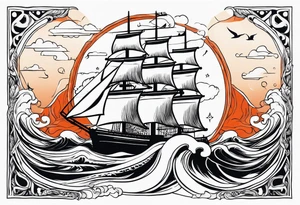 Leuchtturm 
Seil Bild 
Feuer 
Welle 
Schiff tattoo idea