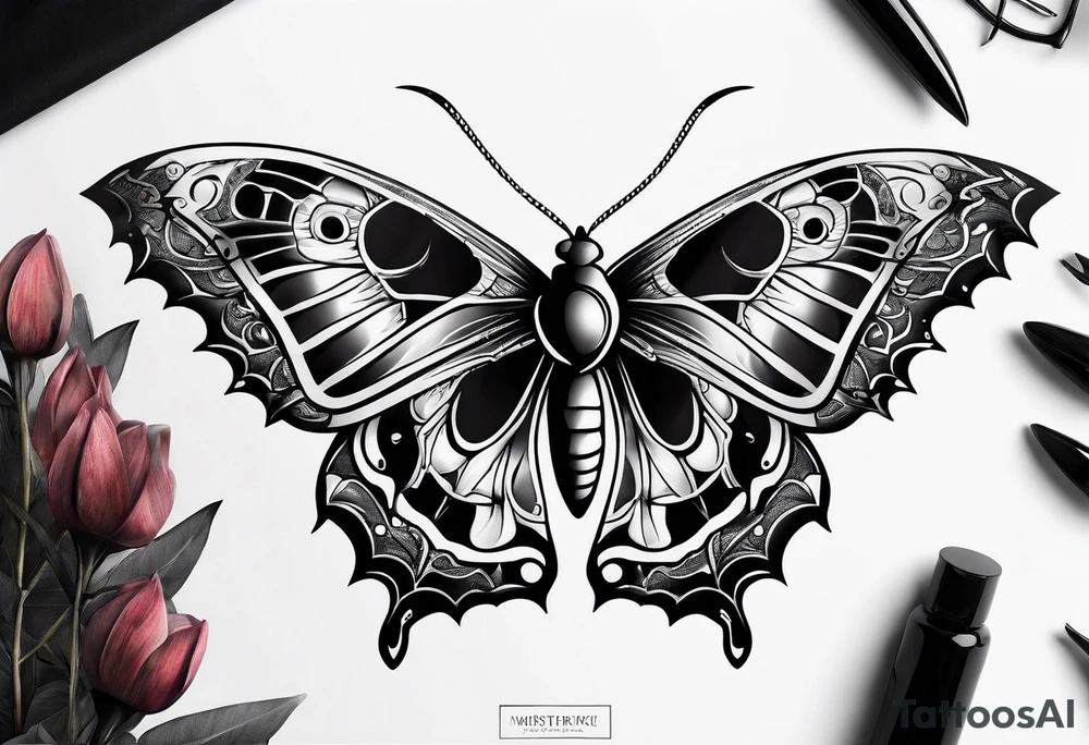 dark moth tattoo idea