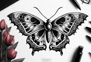 dark moth tattoo idea
