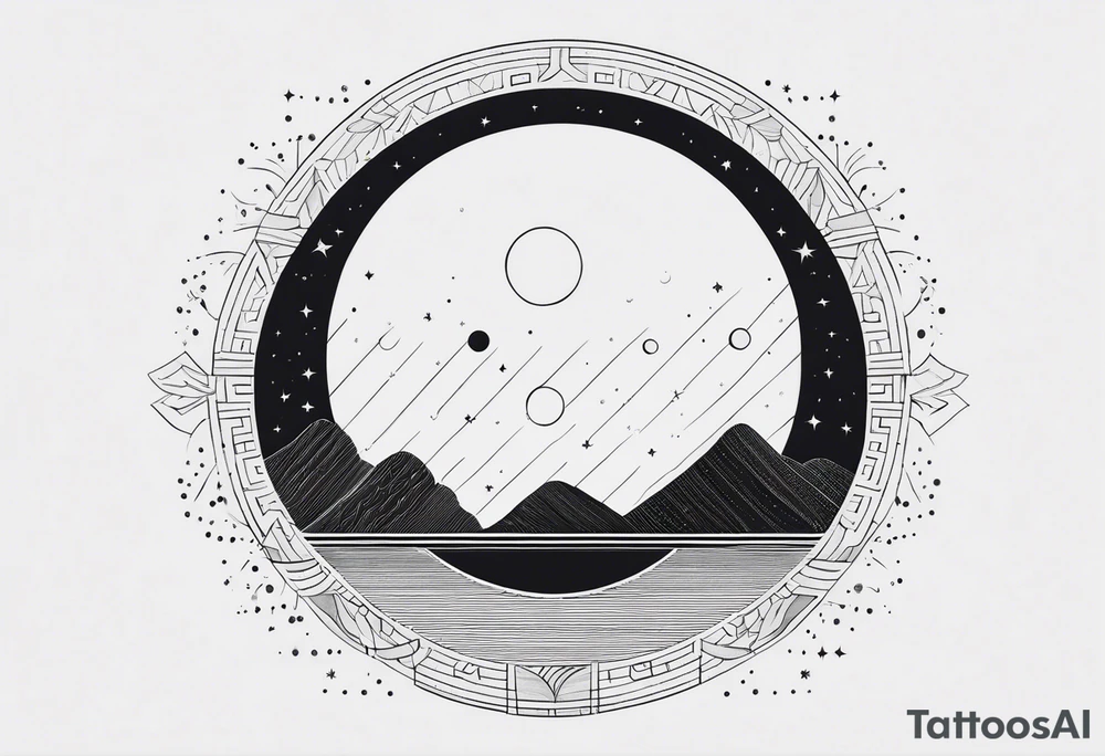 Geometric interpretation of the phases of the Moon in the form of a semicircle or a horizontal line of partially filled circles. tattoo idea