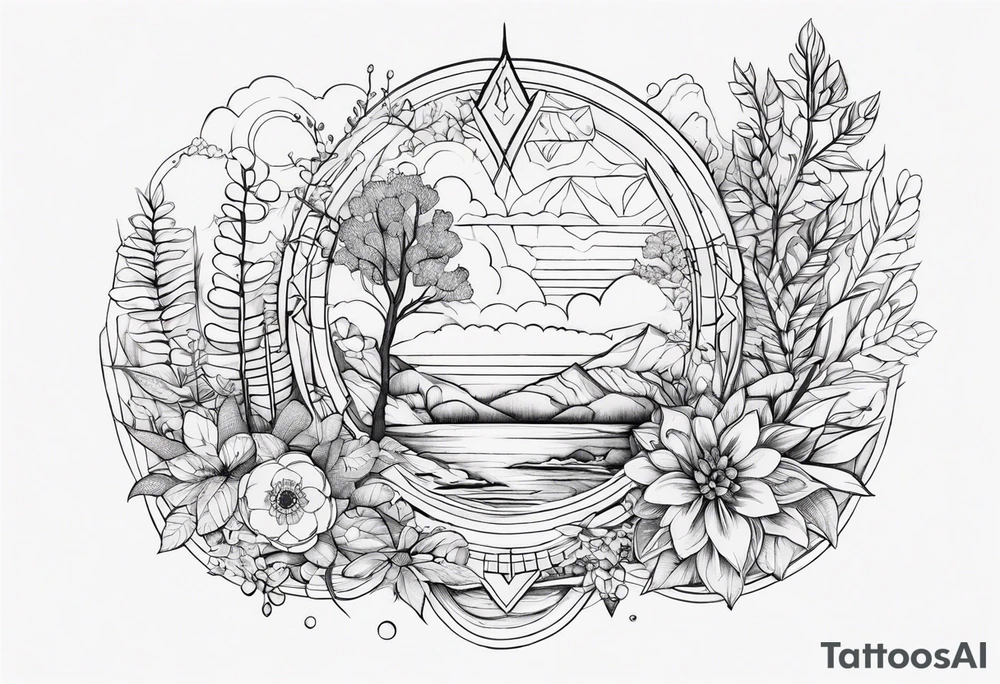 unique, simple, meaningful, natural elements tattoo idea