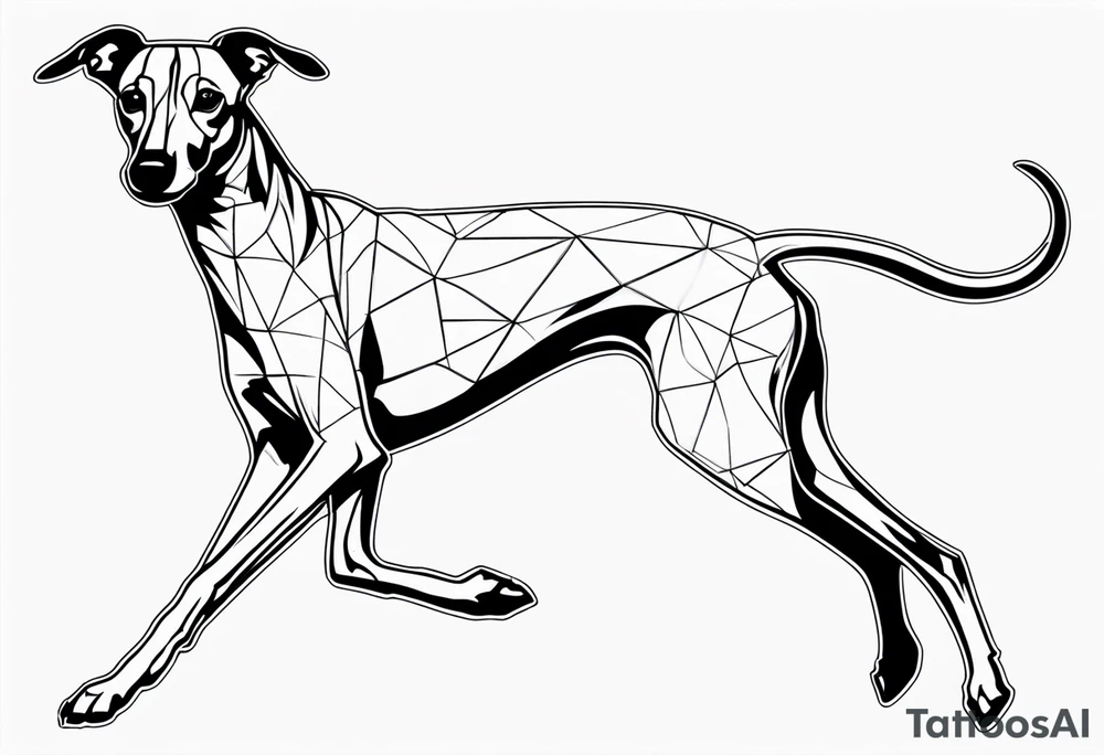Whippet dog running tattoo idea