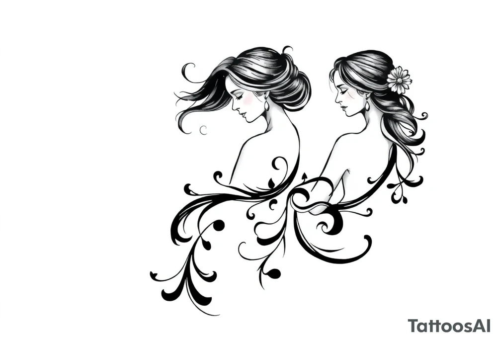 mother of 3 girls tattoo idea