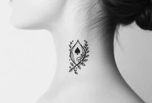 Queen of spades surrounded by ivy tattoo idea