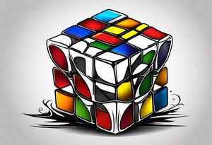 Rubiks cube where C is visible on the front tattoo idea