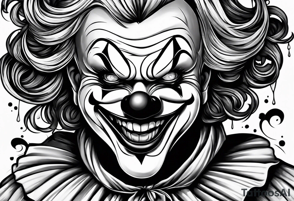 Crying clown tattoo idea