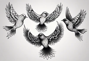Three birds flying different sizes tattoo idea