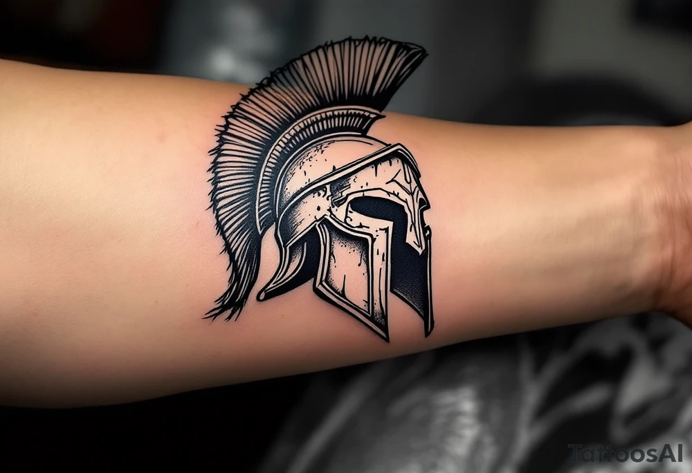Spartan helmet tattoo idea