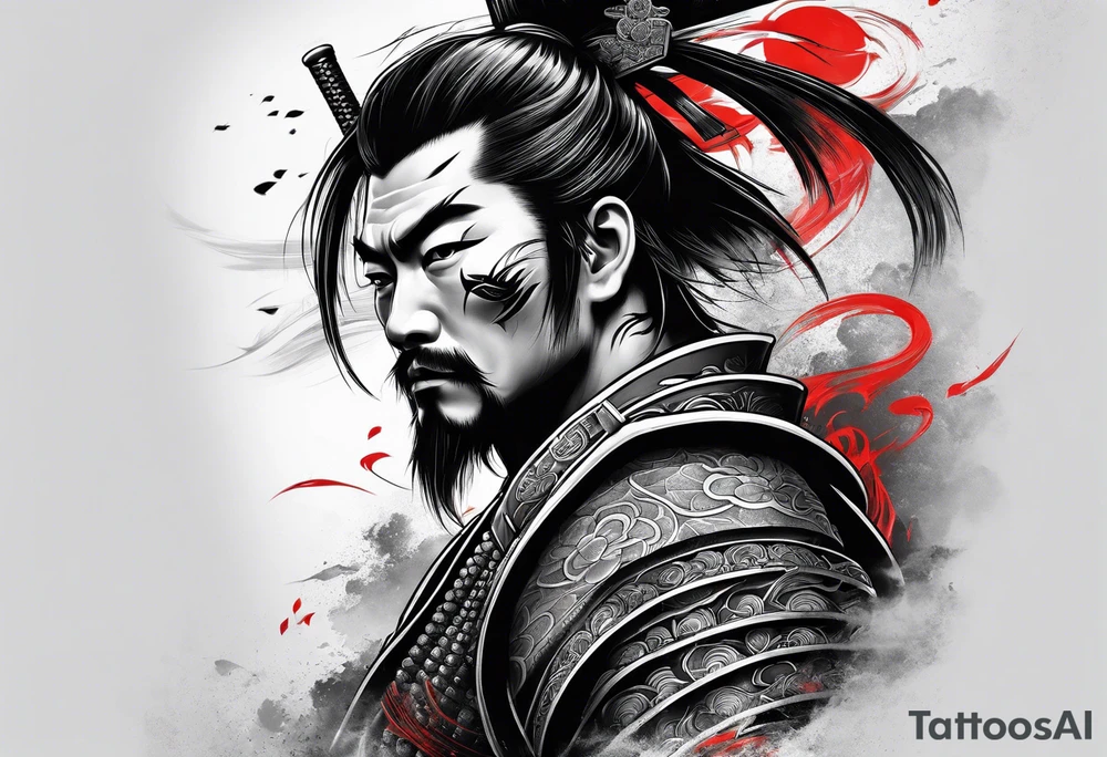 Japanese samurai sleeve tattoo idea