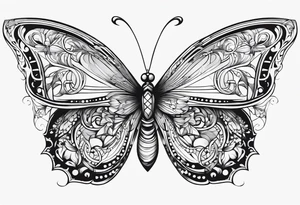 Butterfly with psalm 139:14 written tattoo idea