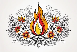 flames of fire
old school vintage simple traditional design surrounded by vintage flowers


bold color simple tattoo idea