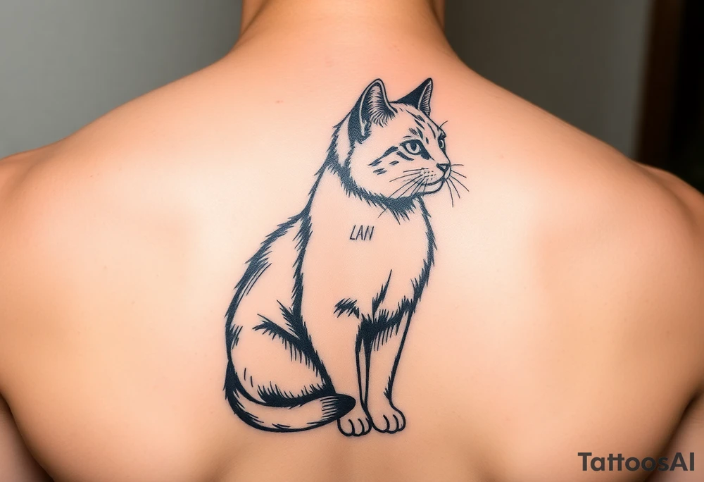 Black cat tattoo idea