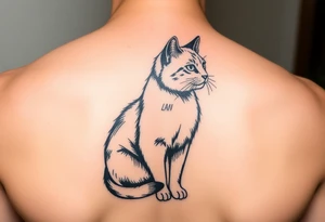 Black cat tattoo idea