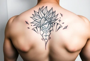 legendary dragonball z scene with energy aura and power effects tattoo idea