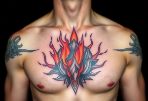 toxic world on fire tattoo idea