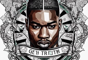 i want a tattoo with the text Get rich or die tryin' tattoo idea