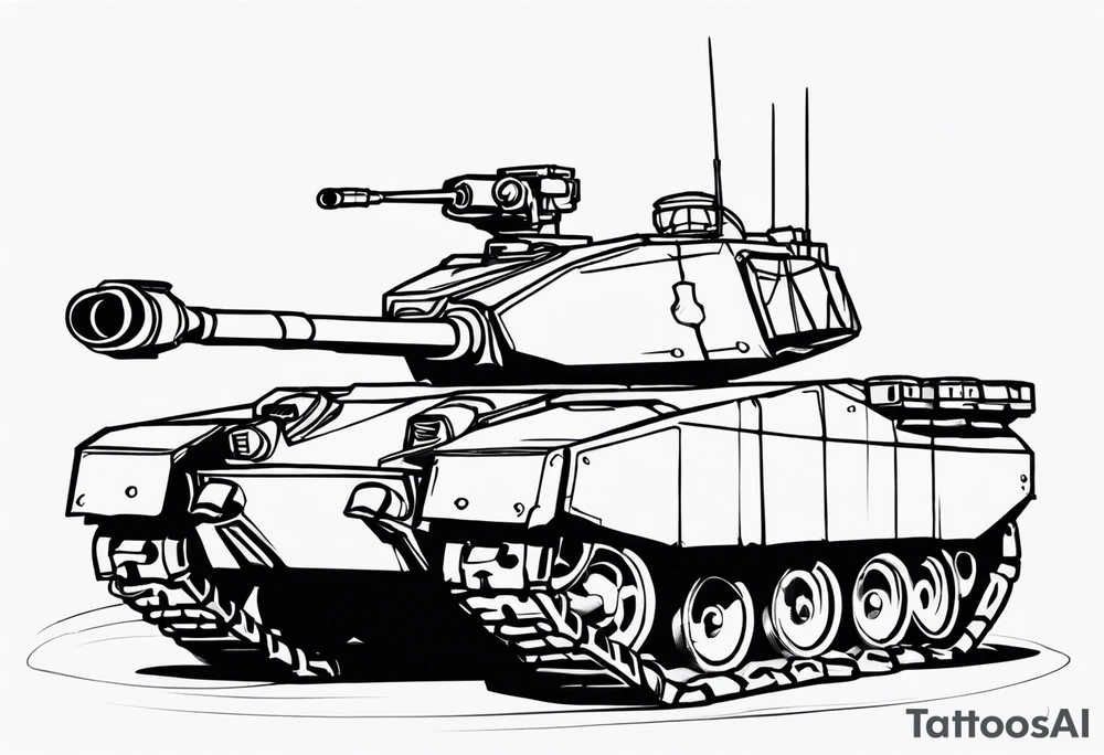 Small to medium sized tattoo of a halo 3 scorpion tank tattoo idea