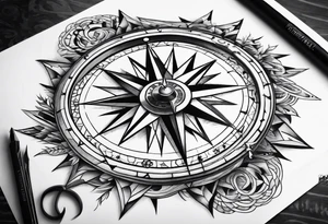 Compass broken tattoo idea