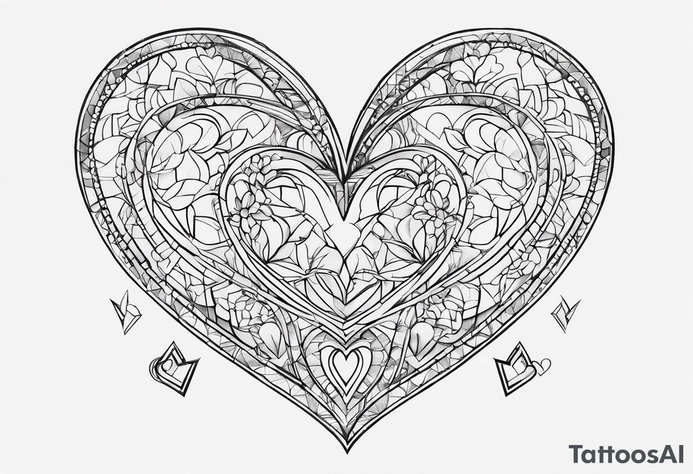 SMALL hearts of 6 that connect to each other tattoo idea