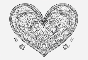 SMALL hearts of 6 that connect to each other tattoo idea
