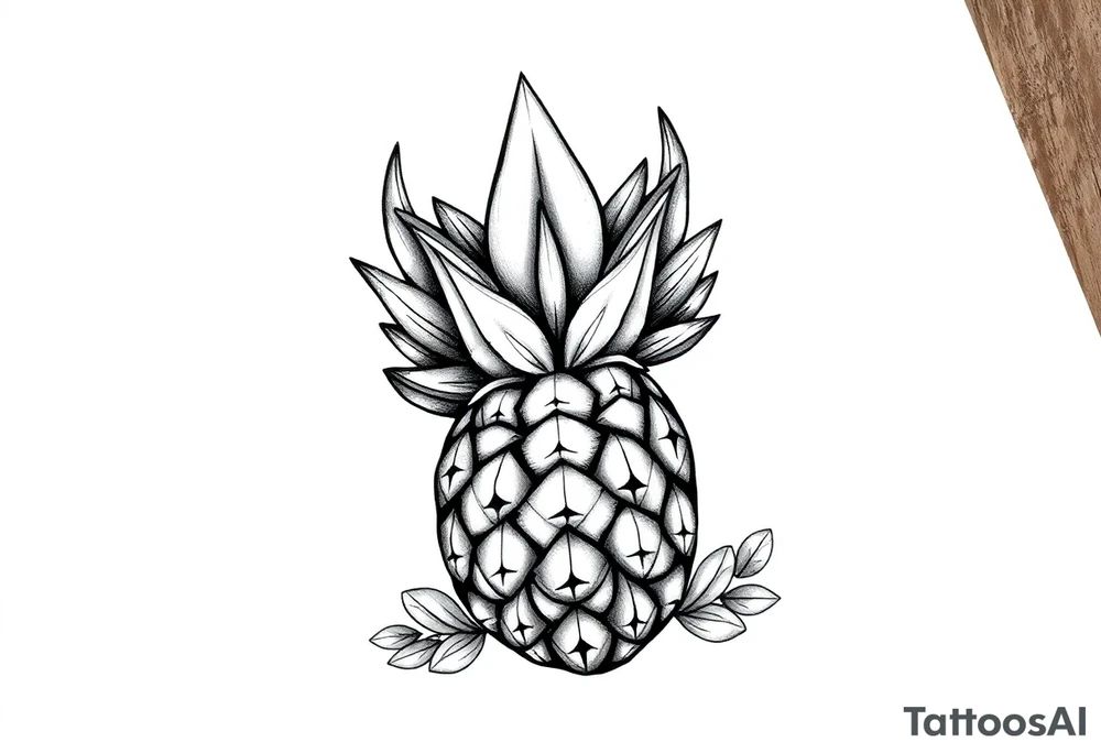 Crown pineapple vagina anus tattoo idea