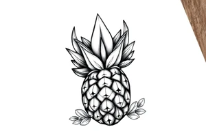 Crown pineapple vagina anus tattoo idea