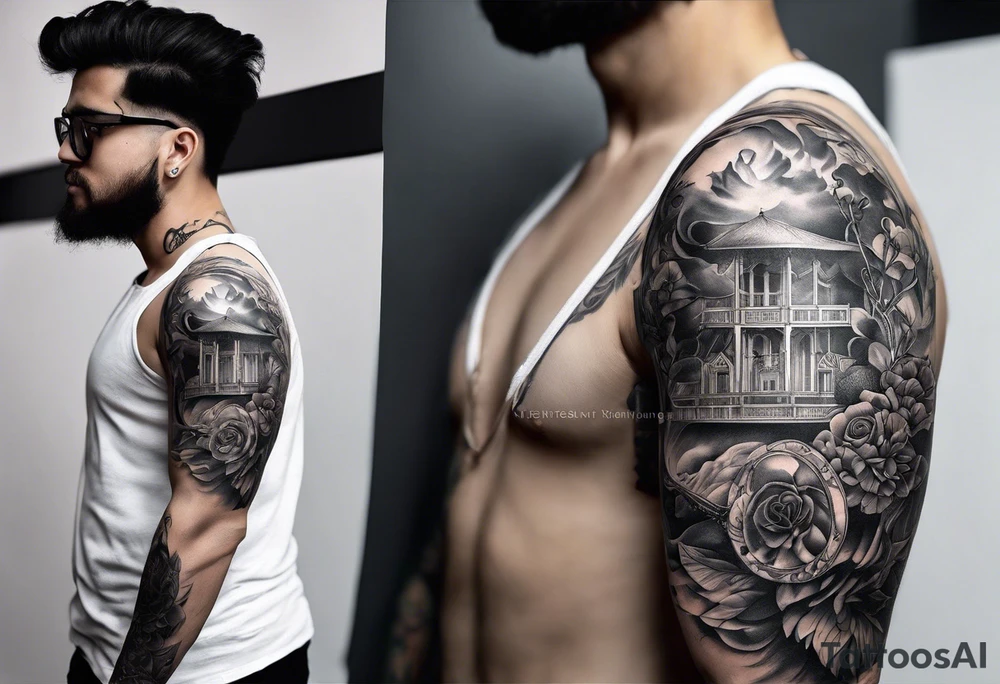 A tatto covering the arm from hand to shoulder based on Gustav Mahler's 5th symphony. tattoo idea