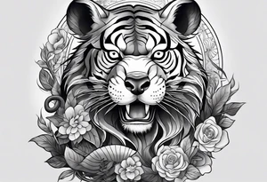 Shoulder tattoo Korean inspired with a Rat, pig, tiger, dog, snake tattoo idea